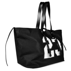 Off White Off Mesh Tote in Black