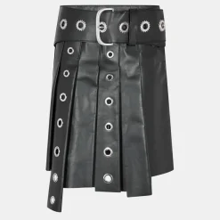 Off White Off Pleated Skirt in Black