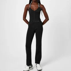 Off White Off Ribbd Knit Trousersr in Black