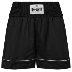 Off White Off Satin Pj sh in Black