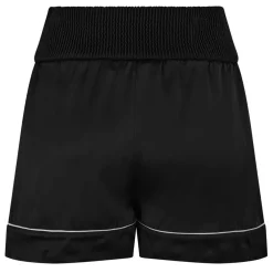 Off White Off Satin Pj sh in Black