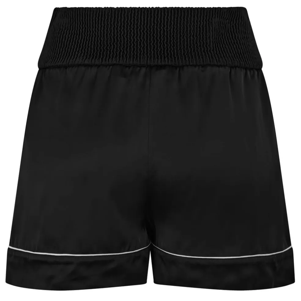 Off White Off Satin Pj sh in Black