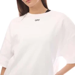 Off White Off Stamp Cotton T-Shirt Dress in White