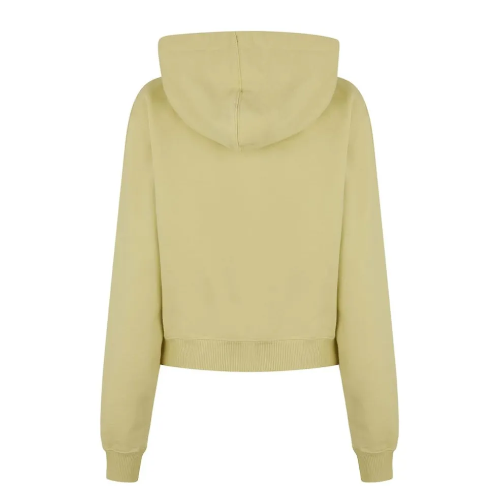 Off White Off Stamp Cropullover Hoodyy in Green