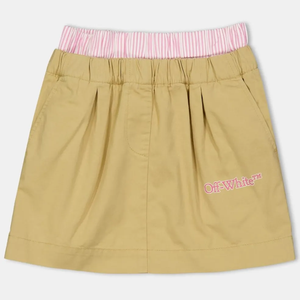 Off White Off Waist Skirt in Beige