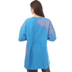 Off White Painter Logo Snap T-Shirt Dress in Blue pink