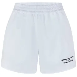 Off White Poplin Shorts in White