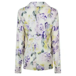 Off White Regular Fit Long Sleeve Shirt in Green