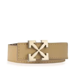 Off White Reversible Arrow Belt in Beige