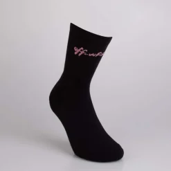 Off White Script Logo Low Socks in black pink