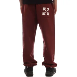 Off White Single Arrow Pocket Slim Sweatpants in Red