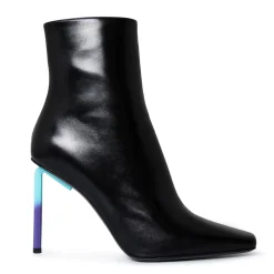 Off White Stiletto Heel Ankle Boots in Black