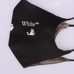 Off White Swimming Simple Mask in Black-White