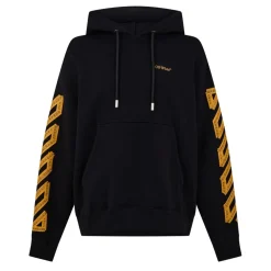 Off White Tape Hoodie in Black