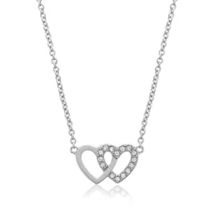 Olivia Burton Burton Classic Heart Bracelet And Necklace Gift Set Silver in Silver