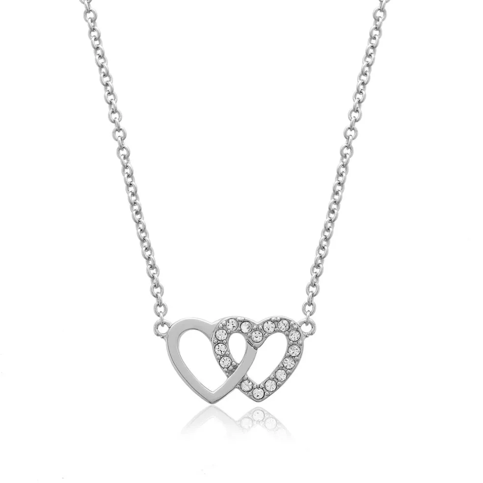 Olivia Burton Burton Classic Heart Bracelet And Necklace Gift Set Silver in Silver