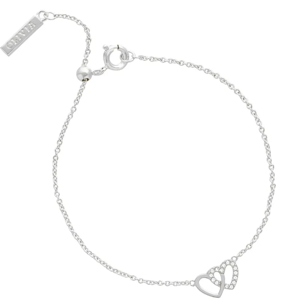 Olivia Burton Burton Classic Heart Bracelet And Necklace Gift Set Silver in Silver