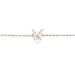 Olivia Burton Burton Sparkle Butterfly Marquise Butterfly Bracelet Rose Gold in Gold