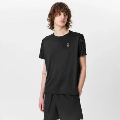 On Regular Fit Crew Neck Short Sleeve T-Shirt in Black