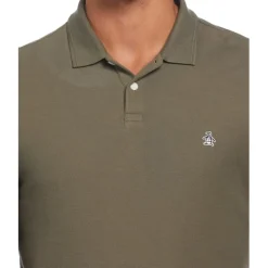 Original Penguin Long Sleeve Regular Fit Polo Shirt in Multi