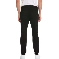 Original Penguin Tapered Fit Drawstring Cargo Pants in Black