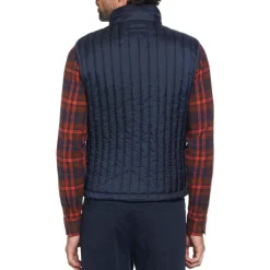 Original Penguin Vertical Quilted Gilet in Navy