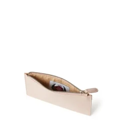 Osprey London London Molly Zip Top Leather Card Pouch in Neutral