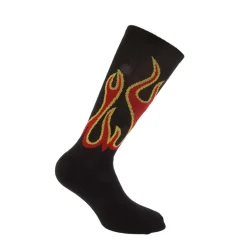 Palm Angels Burning Socks in Black Red