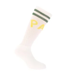 Palm Angels College Socks in White yellow