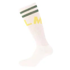 Palm Angels College Socks in White yellow