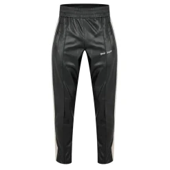 Palm Angels Leather Regular Fit Track Pants in Black