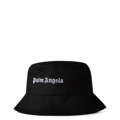 Palm Angels Logo Lettering Bucket Hat in Black