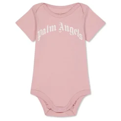 Palm Angels Short Sleeve Regular Fit Bodysuit in Pink