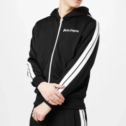 Palm Angels Side Stripe Logo Hoodie in Black