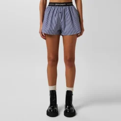 Palm Angels Stripe Casual Shorts in Blue