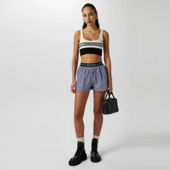 Palm Angels Stripe Casual Shorts in Blue