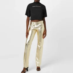 Palm Angels Sunsets Cropped T-Shirt in Black