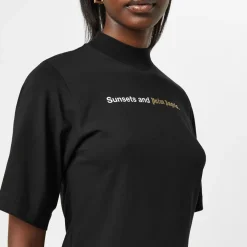 Palm Angels Sunsets Cropped T-Shirt in Black