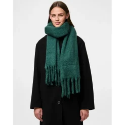 Pieces Scarf Fem Wov in Green