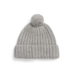 Polo Ralph Lauren Bear Rib Pom Pom Beanie in Grey