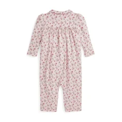 Polo Ralph Lauren Collared Neck Long Sleeve Jumpsuit in Pink