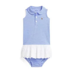 Polo Ralph Lauren Day Dress And Bloomers Set in Blue
