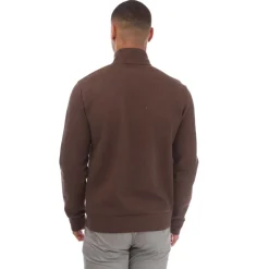 Polo Ralph Lauren Double Knit Mesh Quarter-Zip Jumper in Brown