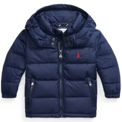 Polo Ralph Lauren Hooded Short Padded Bomber Jacket in Blue