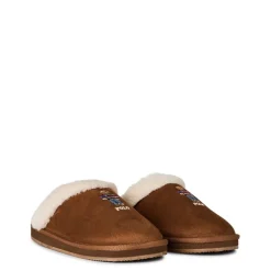 Polo Ralph Lauren Polo Bear Faux Shearling Slippers in Brown
