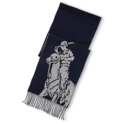 Polo Ralph Lauren Pony Wool Blend Scarf in Blue