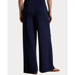 Polo Ralph Lauren Stretch Jersey Wide Leg Trousers in Blue