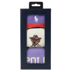 Polo Ralph Lauren Western Bear Socks Box Of 3 in Purple