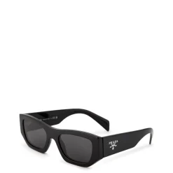 Prada Logo Rectangular Sunglasses in Black