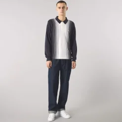 Pretty Green Regular Fit Long Sleeve Polo in Blue